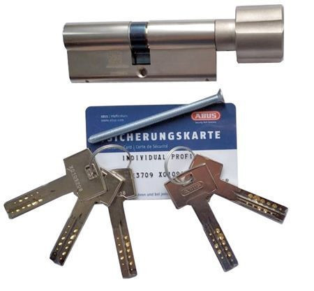 Механизм цилиндровый Abus X12R (Абус) 110мм (55*55) никель, кл/вертушка