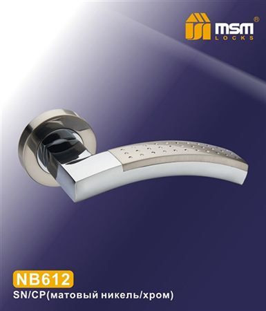 Ручки раздельные MSM NB612 SN/CP (Матовый никель/Хром) на круглом основании