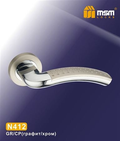 Ручки раздельные MSM N412 GR/CP (Графит/Хром) на круглом основании