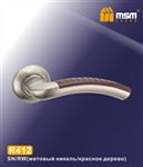 Ручки раздельные MSM R412 SN/RW (Матовый никель/Красное дерево)  на круглом основании