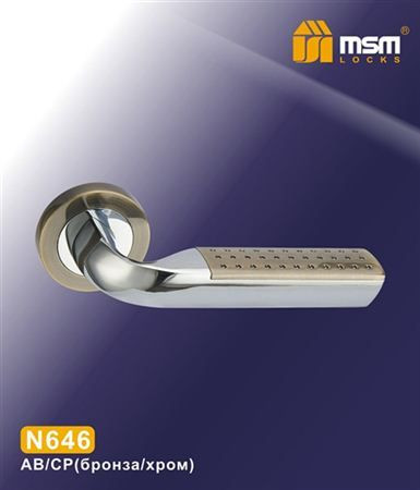 Ручки раздельные MSM N646 AB/CP (Бронза/Хром) на круглом основании