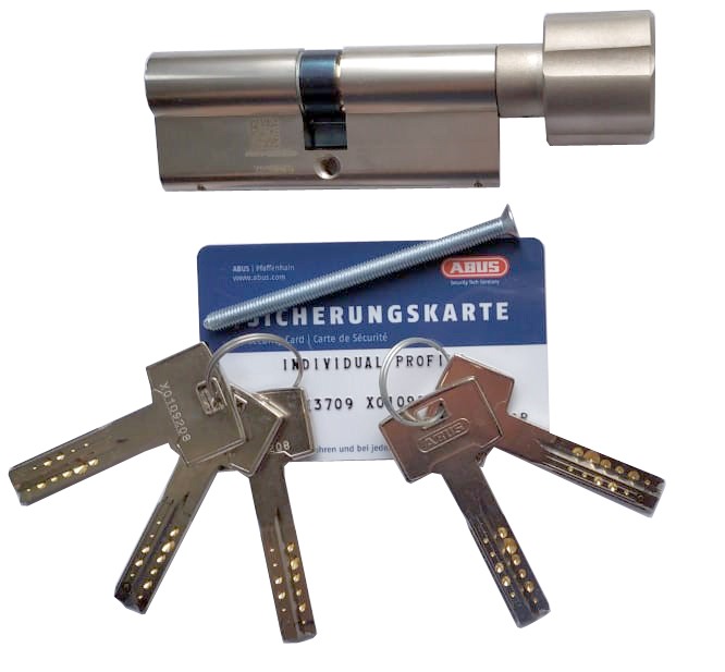 Механизм цилиндровый Abus X12R (Абус) 90 мм (50*40) никель, кл/вертушка
