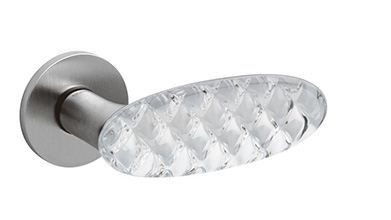 Ручки раздельные Olivari Crystal Royal Basse M6 M245 (мат.хром/прозр.стекло)