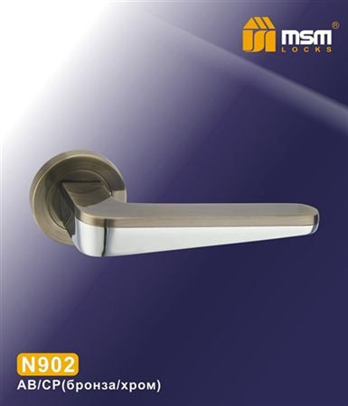 Ручки раздельные MSM N902 AB/CP (Бронза/Хром) на круглом основании