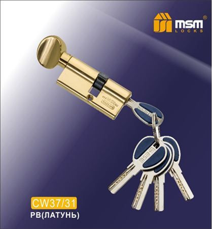 Цилиндровый механизм Msm CW68 PB 37*31 кл-верт (латунь) перфо